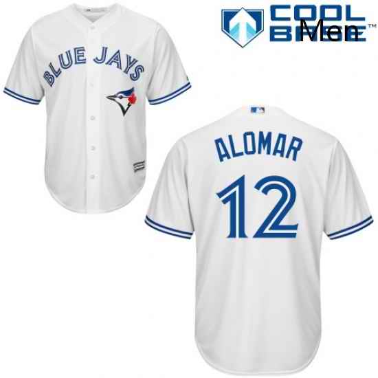 Mens Majestic Toronto Blue Jays 12 Roberto Alomar Replica White Home MLB Jersey